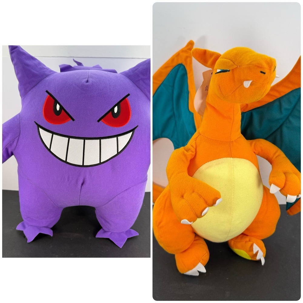 Pokemon Gengar & Charizard Large Hanging Plush 20" (2022) Huge Toy Factory
